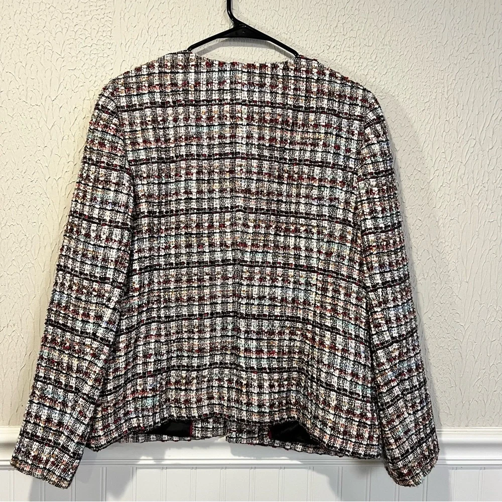 Talbots Multicolor Adele Tweed Jacket Blazer Career Work size 12